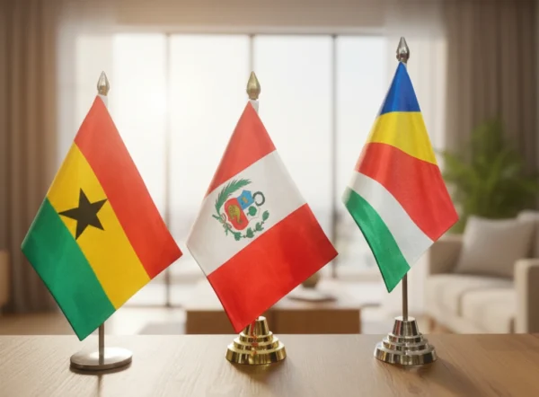 High-quality table flag with chrome base