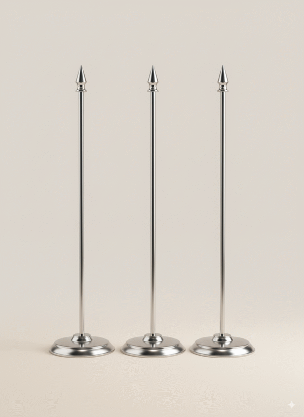 3 Small Indoor Stands of Stainless Steel