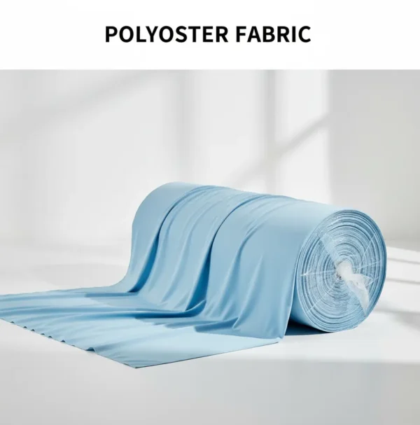 Bundle of polyester fabric rolls stacked together for printing