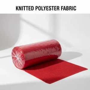 Bundle of stretchable knitted polyester fabric pieces arranged neatly