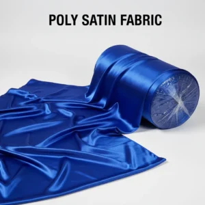 Shiny poly satin fabric bundle with a smooth, glossy surface
