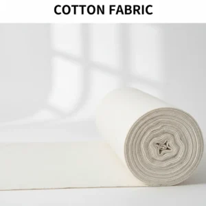 Neatly folded cotton fabric bundle in natural soft material