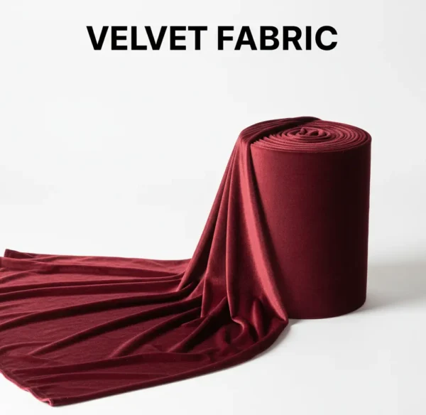 Soft velvet fabric bundle with a rich and plush texture