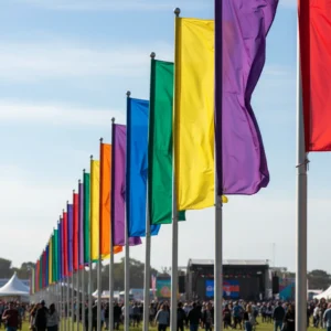 Sample of colors of advertising flags