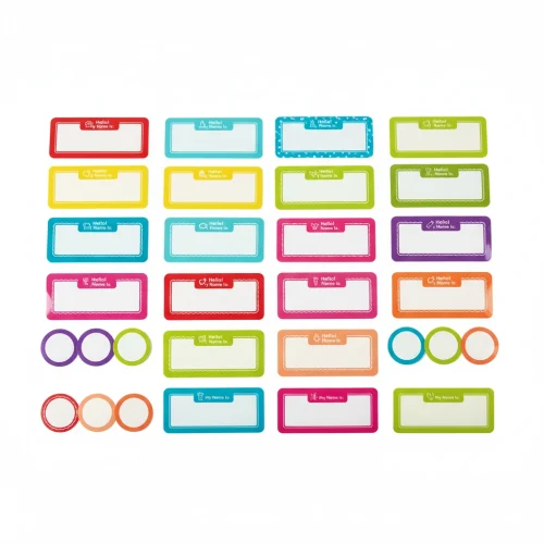 Easy-peel name stickers used for events