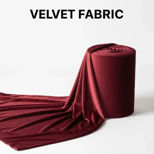 Soft velvet fabric bundle with a rich and plush texture