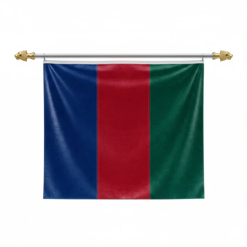 A simple plain sample of advertising flags, made of velvet material