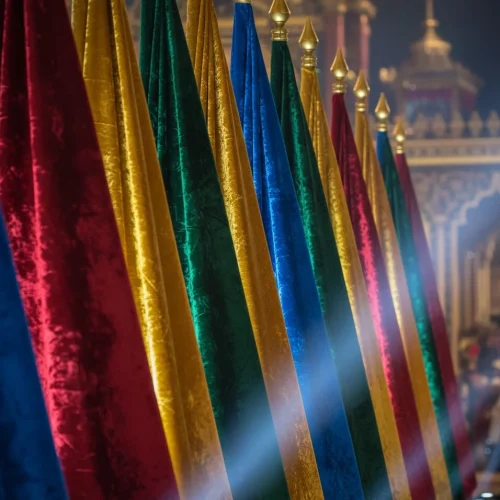 Premium velvet ceremonial flag for indoor display.