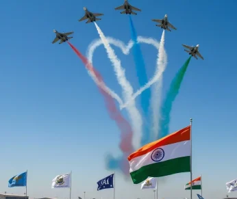 Flags for AERO India Show, Bangalore