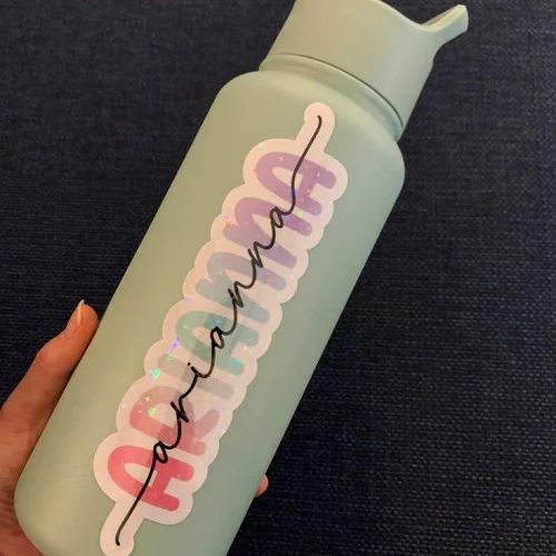 Custom product name stickers for branding and labeling