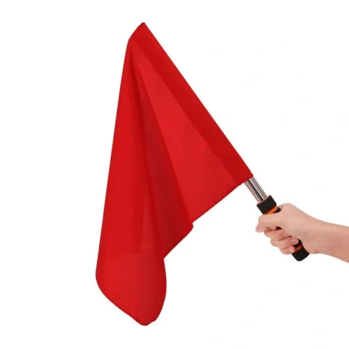 Reflective Red safety flag used in industrial area